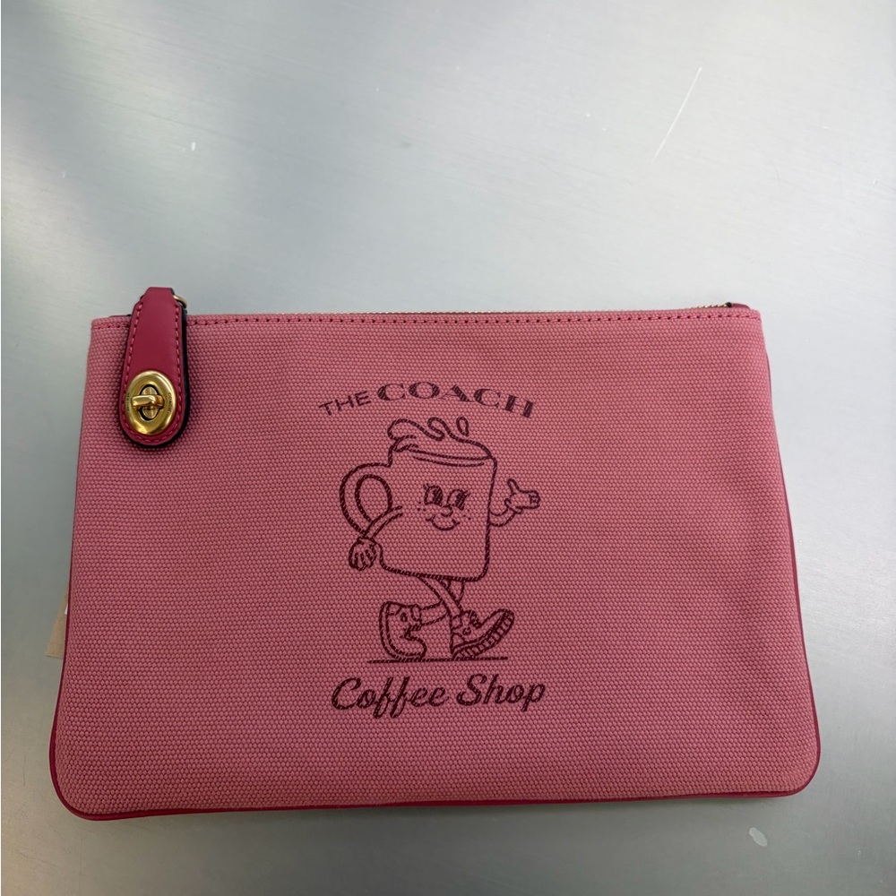 Coach Coffee Pouch NWT Newly Released Rouge Color